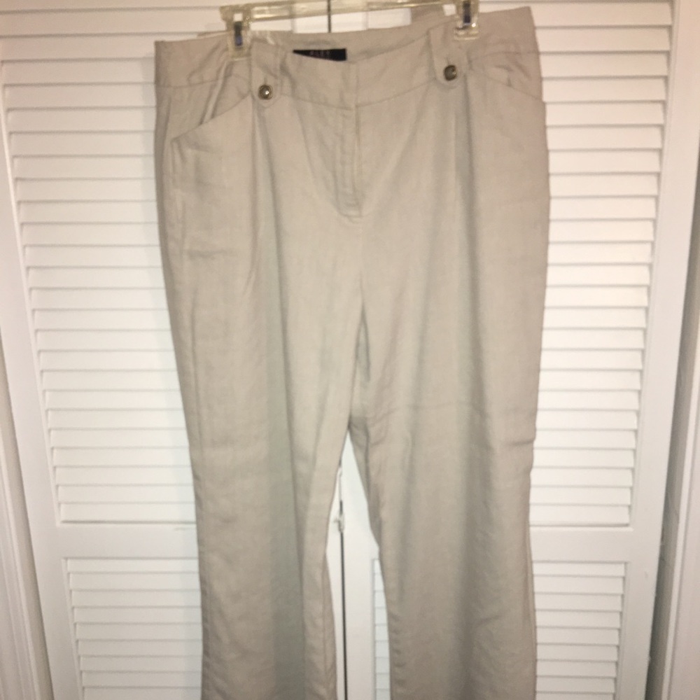 Beige trouser. Great business casual look